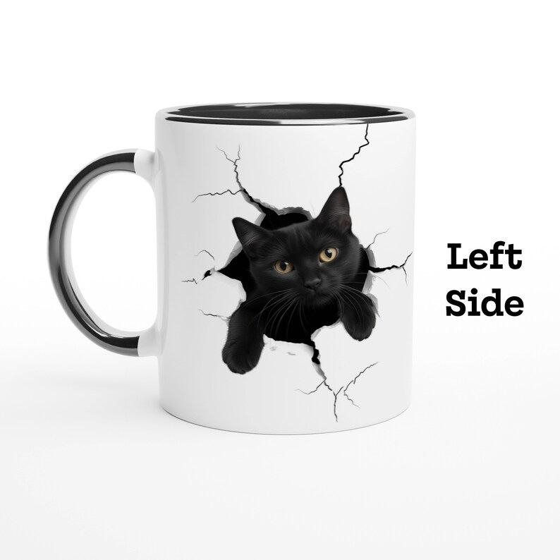 3D Kitten Black Cat Black Cat Ceramic Coffee Mark Cup Kitten Tea Cup Kitty New