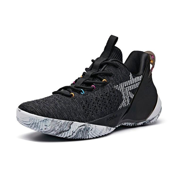 New Anta 3.0 Cushioning Slip Resistant Low Top Basketball Shoes Men's Black White 11931608-2