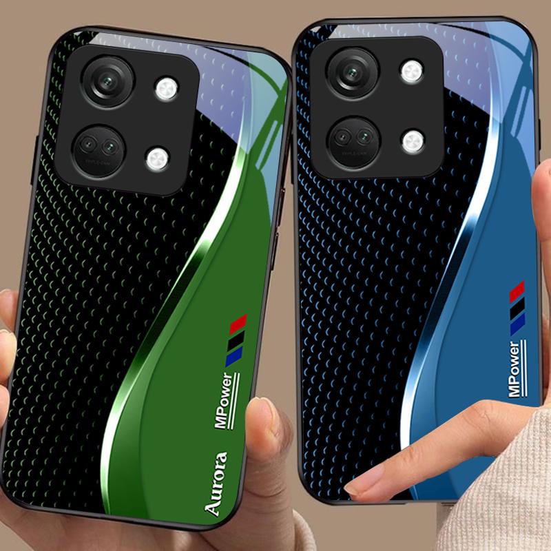 Kreative Kurve Für OnePlus Nord 3 5 6T 7 Pro 8 12 10T Reno8 Lite 5G 10R Nord N30 Hartschalen-Schutzhülle aus gehärtetem Glas Schwarz