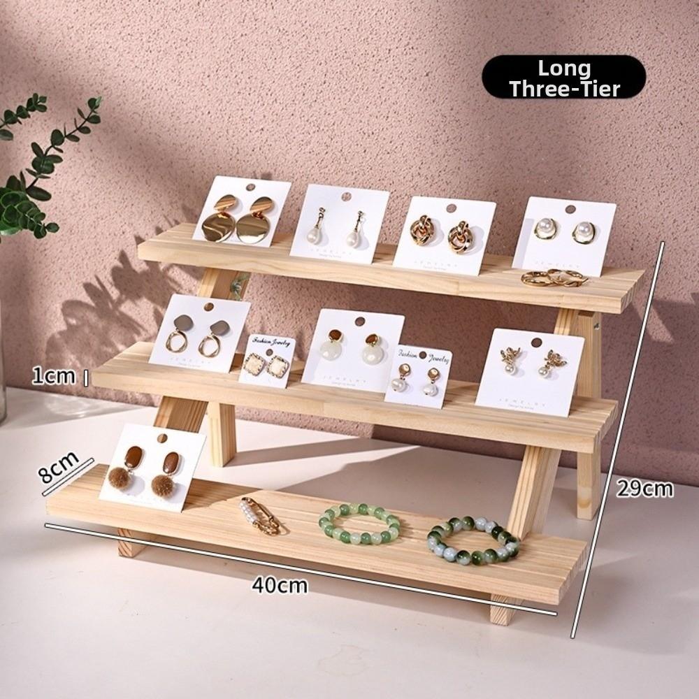 2/3/4 Layer Wooden Jewelry Display Stand Multi Functional Ornament Organizer Display Props