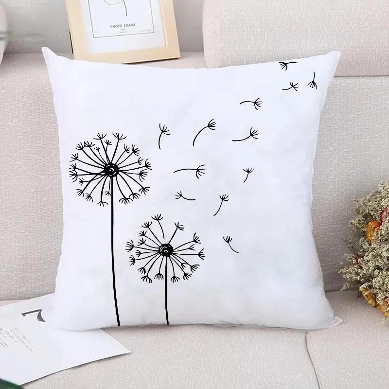 

Black White Simple Art Decorative Pillowcases x Cushion Cover x Cushions Covers Short Plush Home Decoration Accessories 40x40cm рожевий
