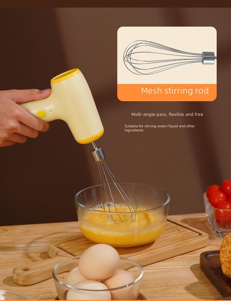 Mini-Hand-Eierschläger, kabellos, elektrisch: Automatischer Sahnequirl zum Backen