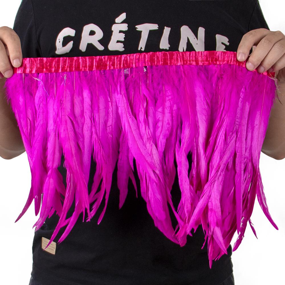2Meters Colorful Rooster Tail Feathers Trim 25-30Cm /10-12Inches Pheasant Feather Fringe Ribbon For Carnival Plumes Decoration
