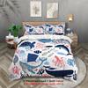 Cartoon Whale Quilt Cover Three-Piece Set Small Fish Dolphin Underwater World Pillowcase Bedding Digital Printing