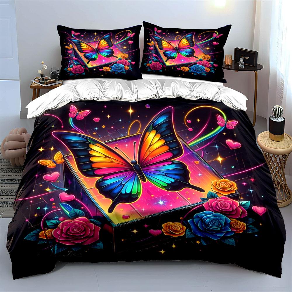 "Vivid butterfly dreamscape." Bedding sets Duvet covers Pillowcases(1* Duvet Cover 2* Pillowcases without duvet insert)