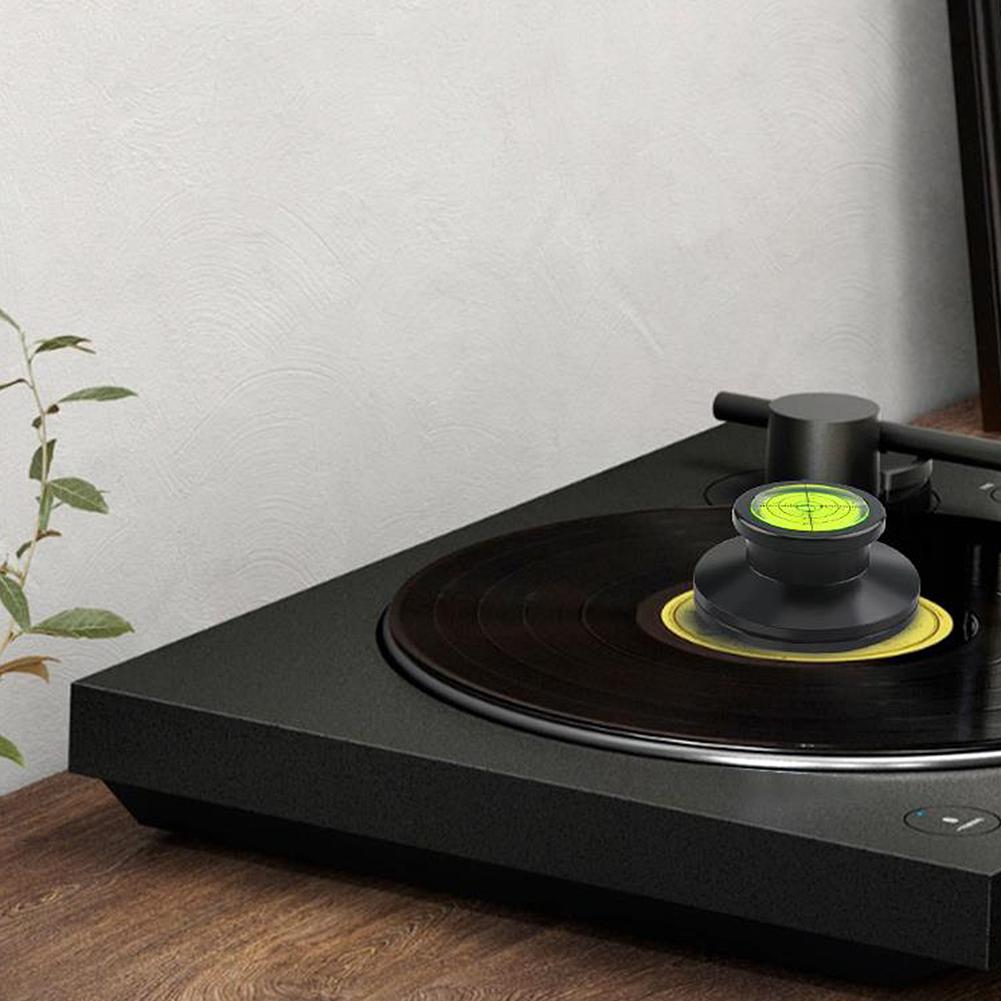 Vinyl Turntable Clamp with Level and Scale Phono LP Disc Stabilizer Vinyl Disc Turntable Weight Clamp for Vinyl LP Record Player