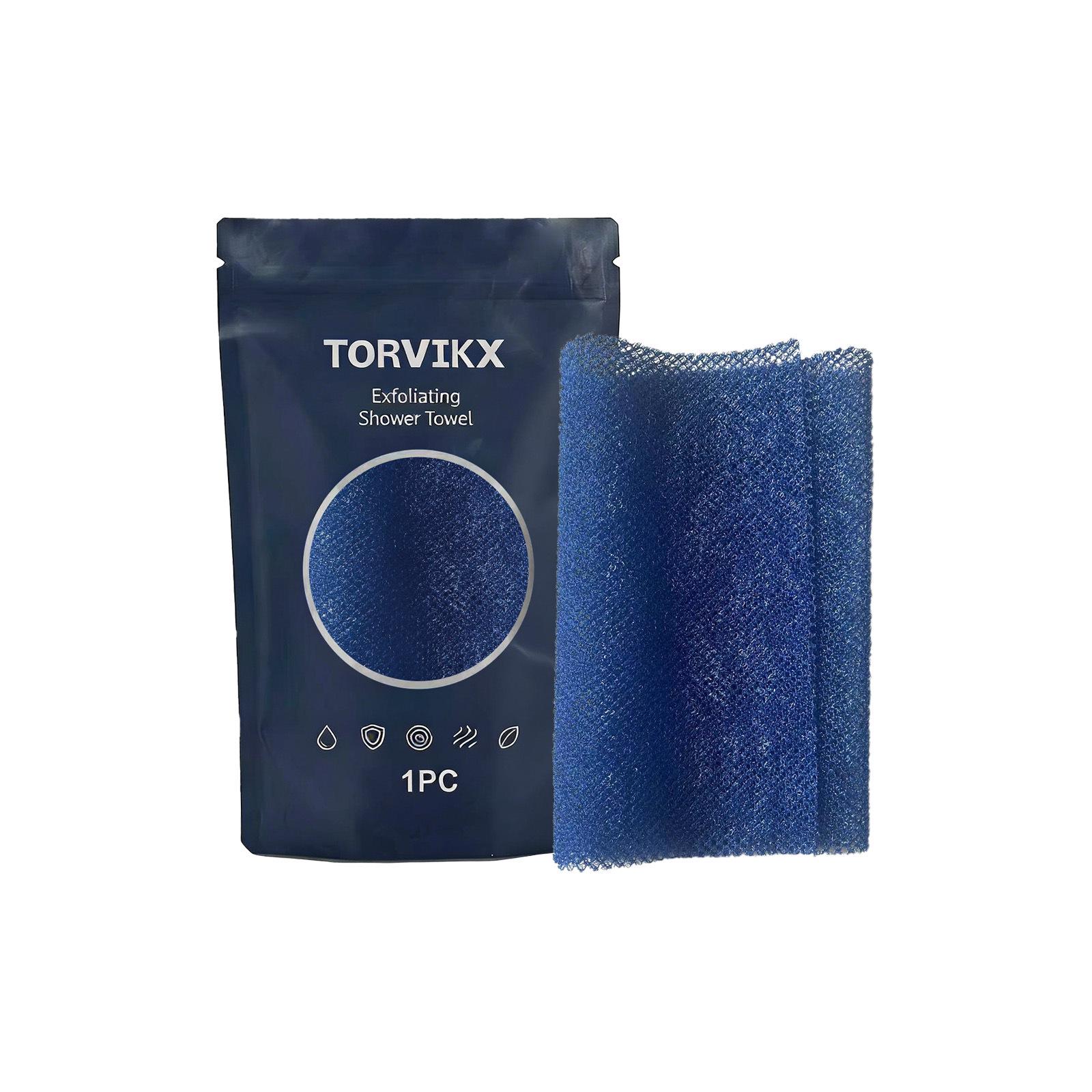 Torvikx Quick-Dry Exfoliating Nylon Bath Towel for Men & Women