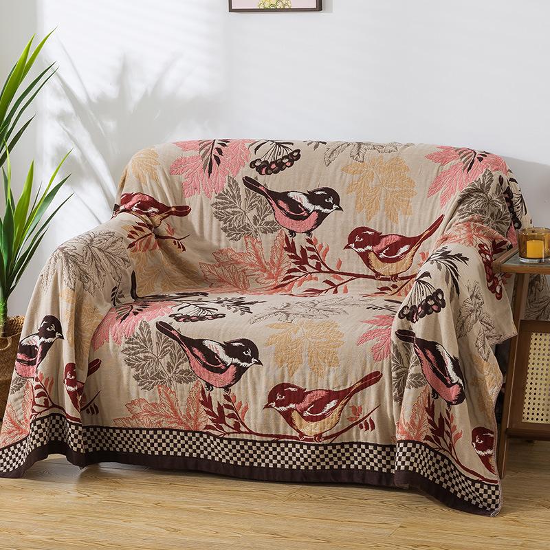 Cotton Coloured Gauze Throw Blanket Towel Quilt Household Adult Couple Nap Blanket Summer Air Conditioning Cool Quilt Sofa Towel