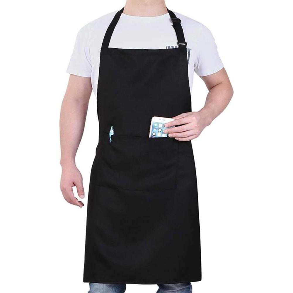 Solid Color Household Waterproof Apron Multi-functional Unisex Work Clothes Pocket Apron  Studio