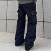 American High Street Jeans Men'S Autumn Trendy Brand Ins Loose Wide Leg Straight Leg Pants Micro Flared Pants