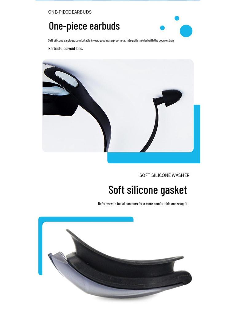 High-Definition Waterproof Anti-Fog Prescription Swimming Goggles for Adults