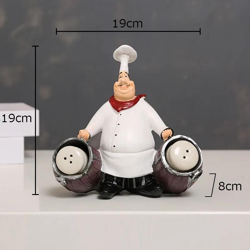 Chefes Barbudos Figuras Creativas Estatua Decoración de Escritorio Personaje Chef Profesional Escultura de Resina Adornos Decoración Moderna para el Hogar