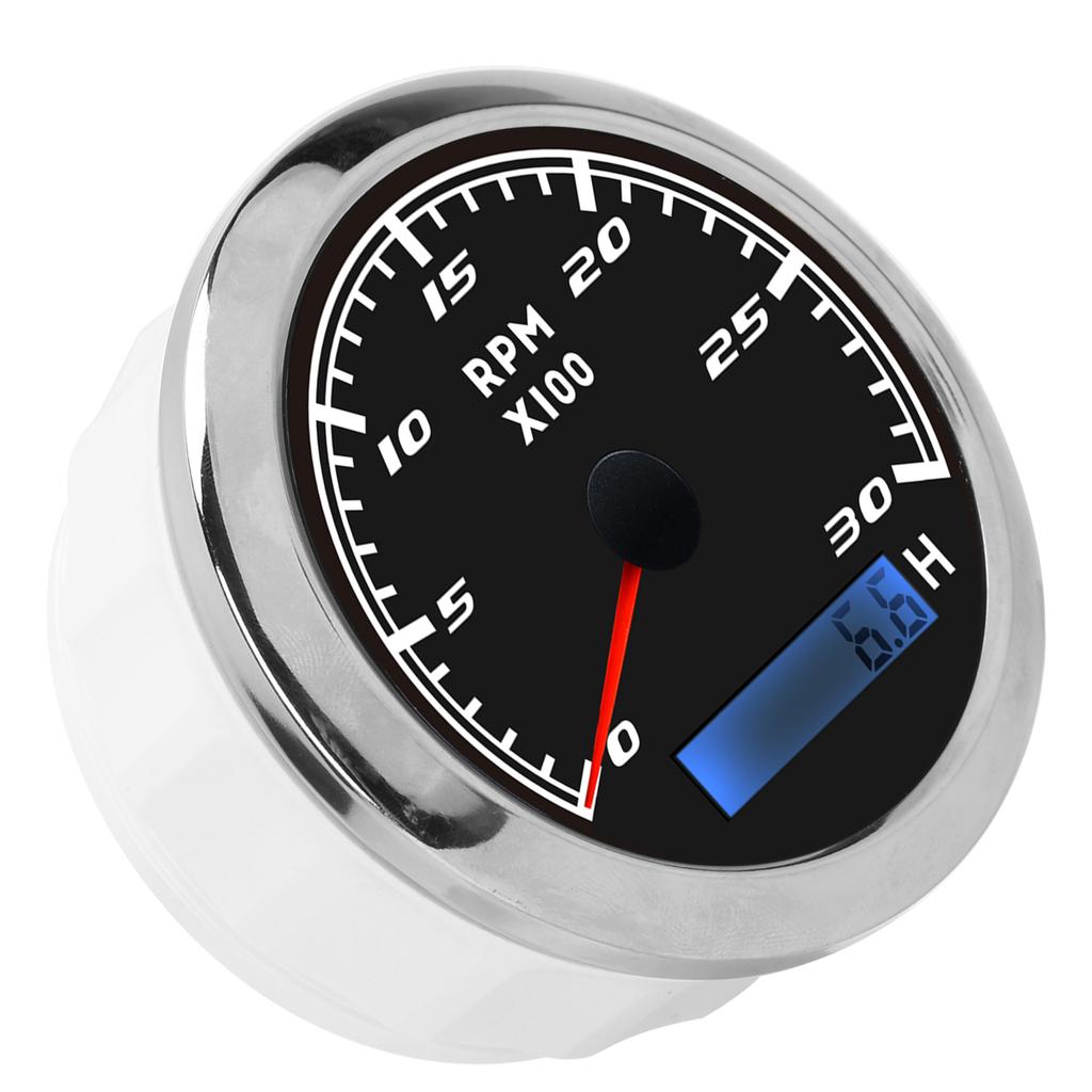 85mm Pointer Tachometer RPM Tacho Gauge IP67 Stainless Steel Universal for Car Boat Marine
