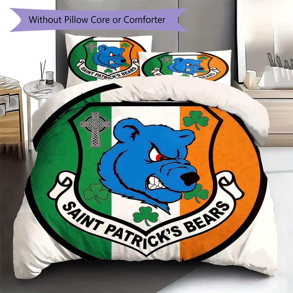 Unionbears Muster Bettwäsche Steppdecke Set Bettbezug Kissenbezug Heimdekoration Geburtstagsgeschenk (1 Bettbezug + 2 Kissenbezüge, ohne Füllung)