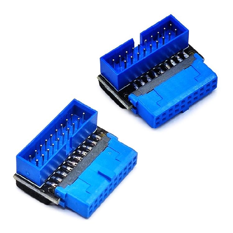 Desktop Motherboards USB3.2 GEN1 19Pin/20Pin Sockets 90 degrees Turn Elbow Adapter