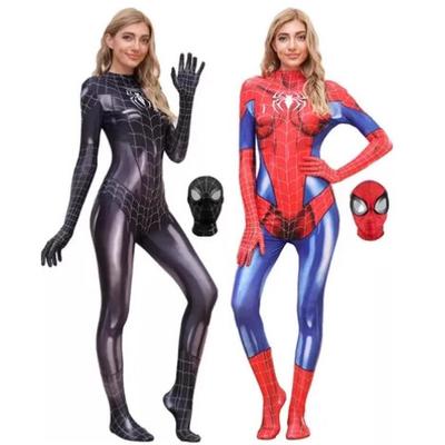 Traje de Spider-Man Mismo Estilo Negro Femenino Araña MJ Disfraz Mono Atuendo Cosplay