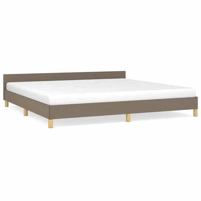 VidaXL Cadre de Lit avec Tête de Lit Sommier à Lattes Lit Rembourré Cadre à Lattes Lit Double Adulte Meuble de Chambre Taupe 347443