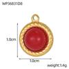 CARLIDANA Vintage Stainless Steel Pendant Gold Plated Multi-Colored Round Natural Stone Handmade Diy Necklace Jewelry Charms