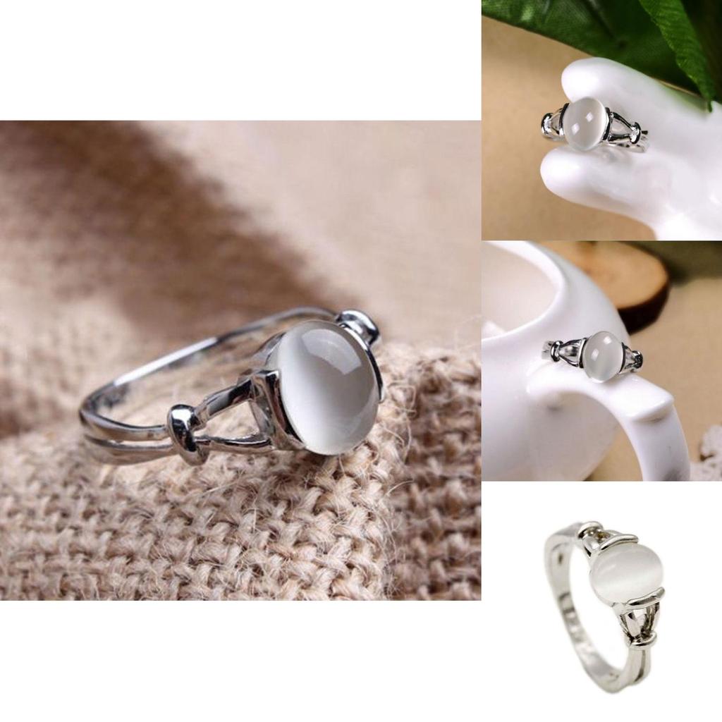 Glamour Steel Gift Engagement Ring With Bright Stone Silver Plated Fashion Jewelry