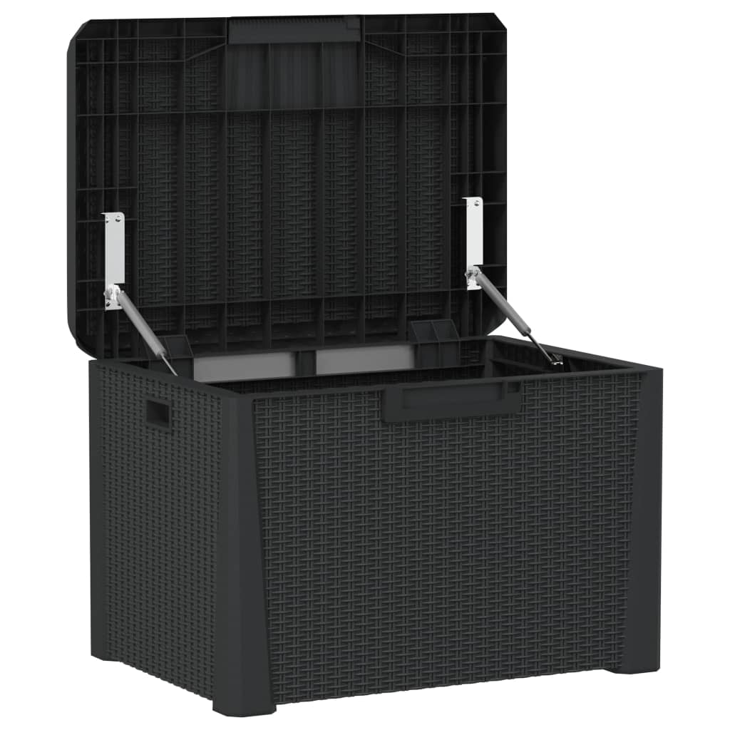 Vidaxl Garden Box With Seat Cushion, Anthracite, 125 L, Pp