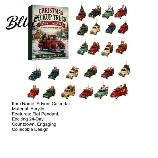 Interactive Countdown Toy with Retro 24 Day Advent Calendar Vintage Truck Christmas Set Festive Room