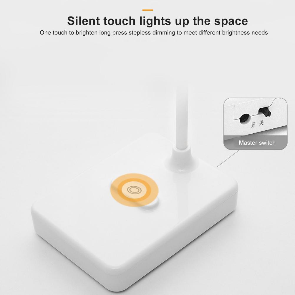 Eye Protection LED Desk Lamp USB Charging Bedside Table Desk Lamp with Mobile Phone Holder Three Color Switchable Eye