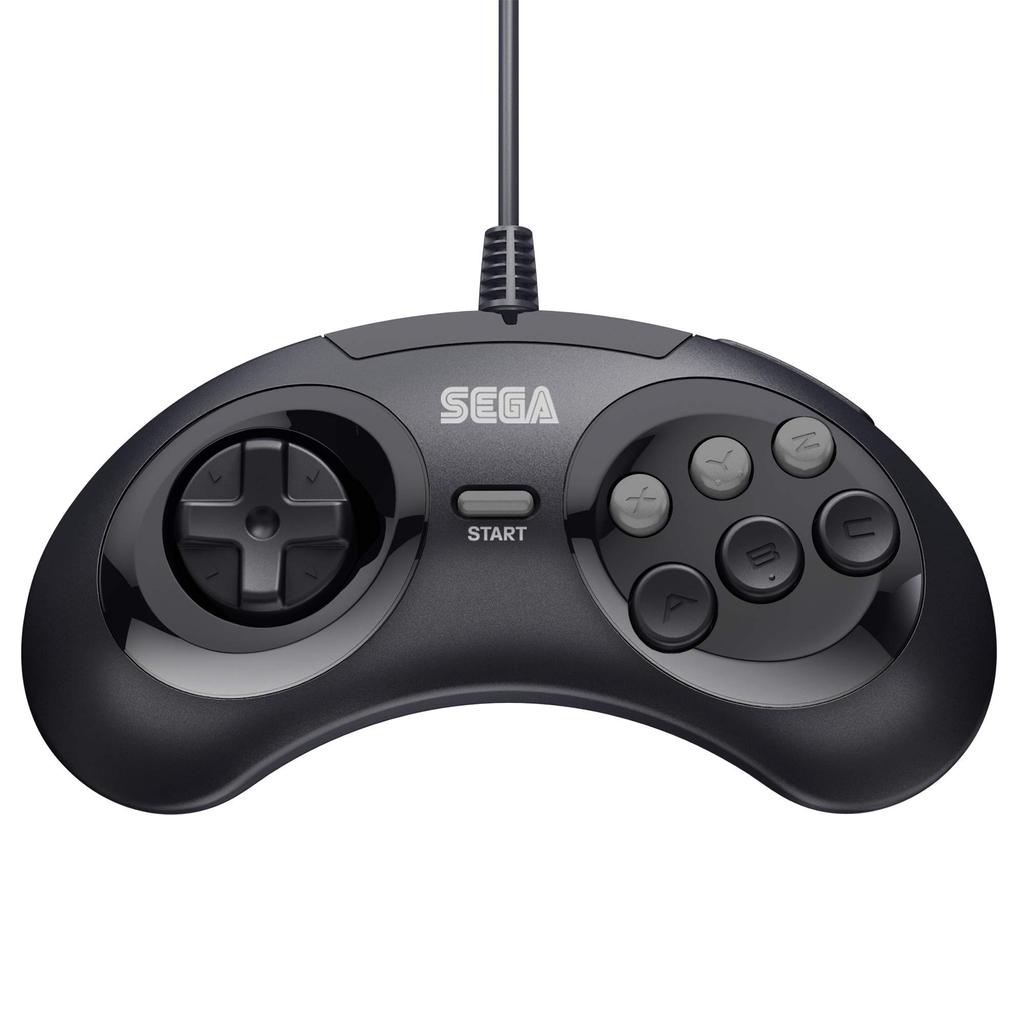 Official Sega Genesis USB Controller 6 Button Arcade Pad for Sega Genesis Nintendo Switch USB Port Black 849172010987 Retro-Bit Mini, PC, Mac, Steam,