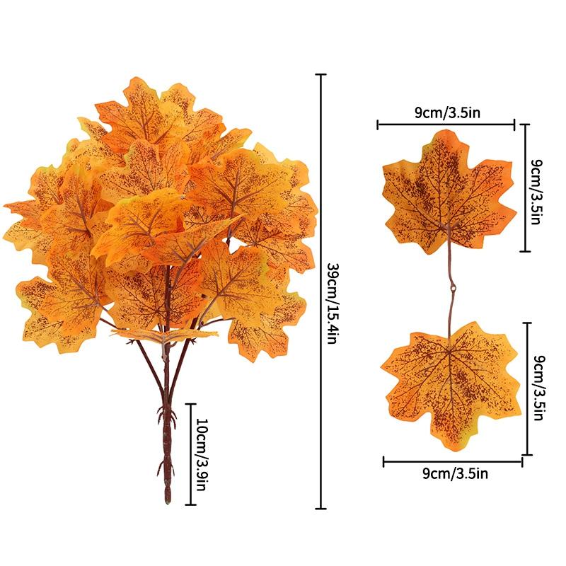 Autumn Leaf Plant Bouquet Artificial Maple Leaf Fake Fallen Leaves Rattan Simulated Maple Leaf Garland Thanksgiving Decoration