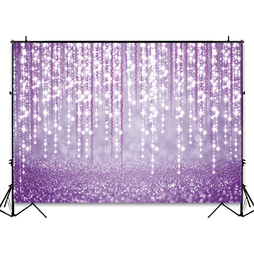 Purple background Birthday party photo Purple sequin bokeh party event Decorated portrait photo booth photography background