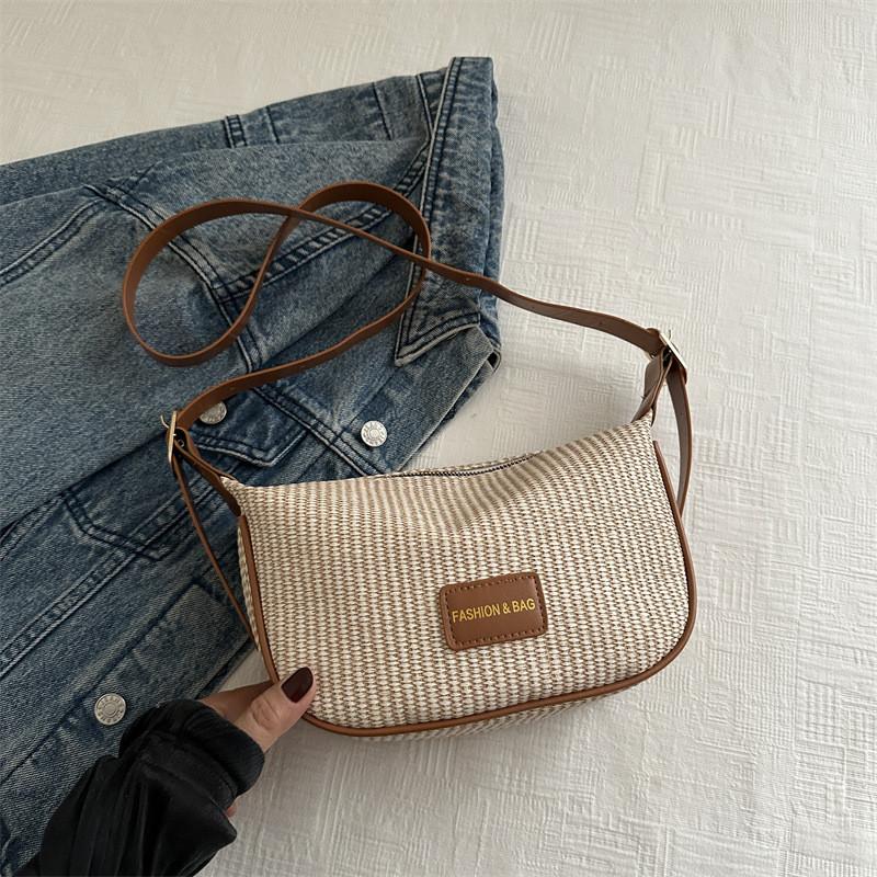 Stylish Black White Brown Summer Shoulder Bag For Women With Ample Capacity And Unique Design коричневый