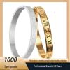 Roman Numeral Men's Titanium Steel Bracelet – Non-fading, Open Clasp, European & American Style.