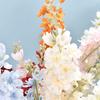 Simulated Hyacinth Silk Delphinium Flowers Realistic Texture Iron Wire Stems Fake Flower
