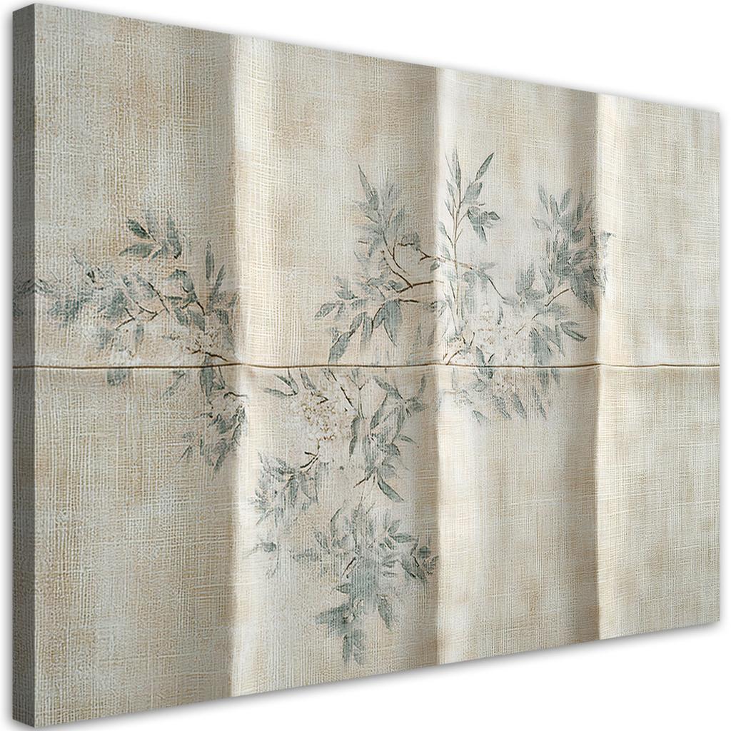 Canvas Print, Shrub Leaves On Textured Background
