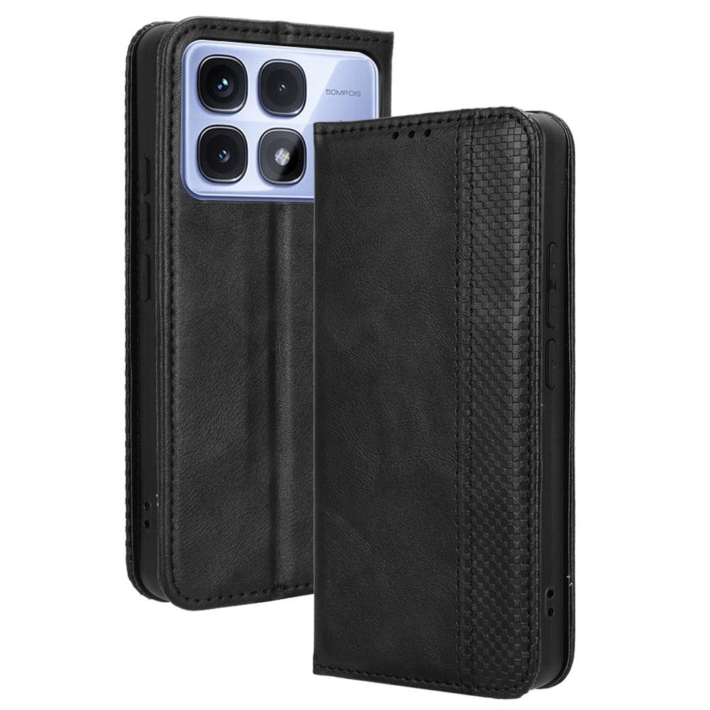 For Xiaomi Redmi K70 Ultra Cell Phone Case Retro PU Leather Wallet Phone Stand Cover