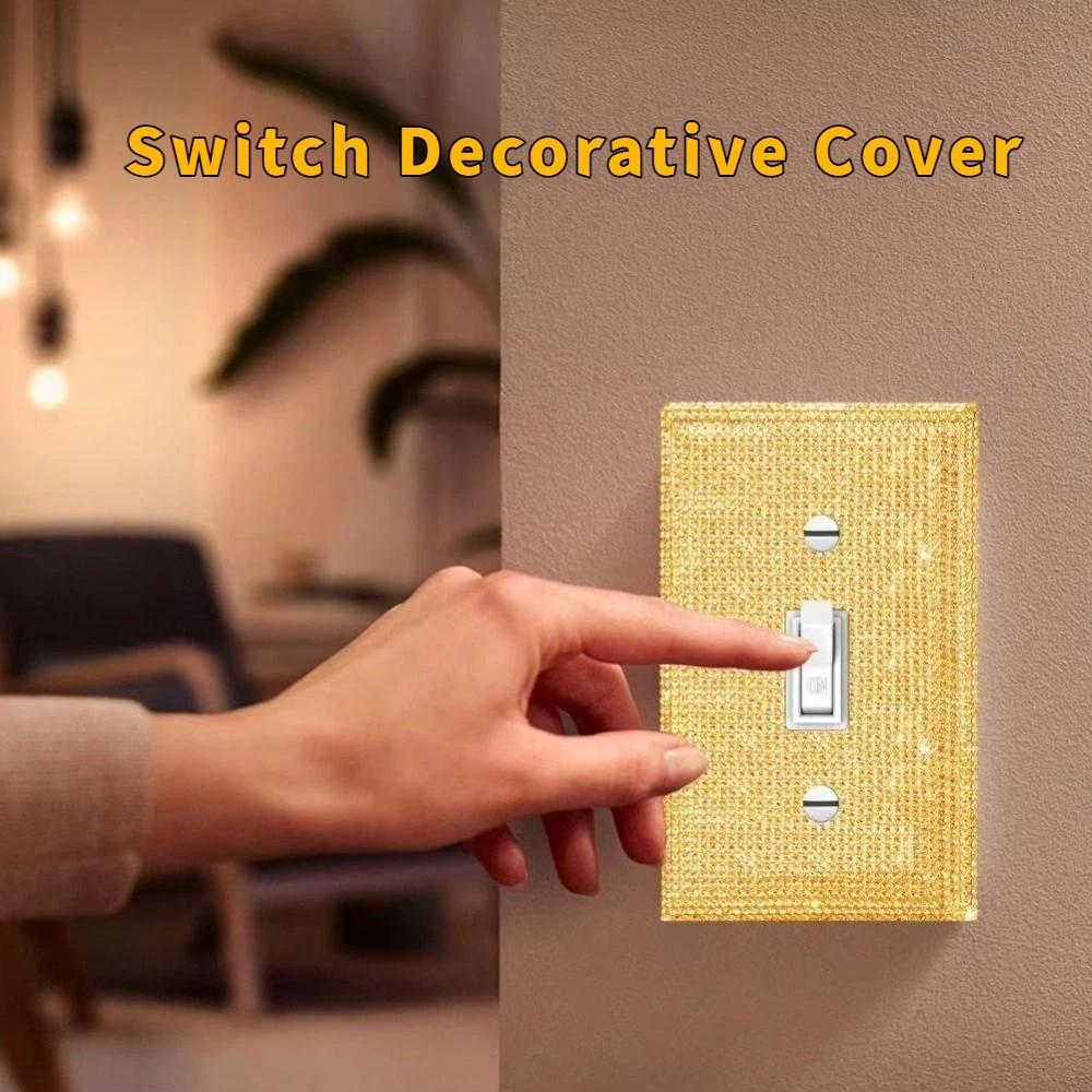 Sparkling Switch Decorative Cover Dustproof Wall Panel Fashion Wall Plate Cover Living