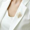 Bo Xin Yun Luxury Zirconia Snowflake Brooch: Classic Anti-exposure Accessory Pin