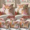 Oil P-painting Style Fawn Pillow Case Anti-dustmite Pillowcase Invisible Zipper Silky Sofa Cushion Cover