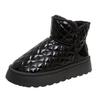 Fashion Thicken Warm Plush Snow Boots Women Thick Sole Patent Leather Waterproof Winter Boots Woman Non Slip White Platform Ankle Botas