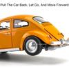 1:18 Mini Beetle 1955 Model Toy Cars Alloy Diecast Pull Back 4 Doors Opened Sound Light Simulation Vehicle Toys for Kids Gifts