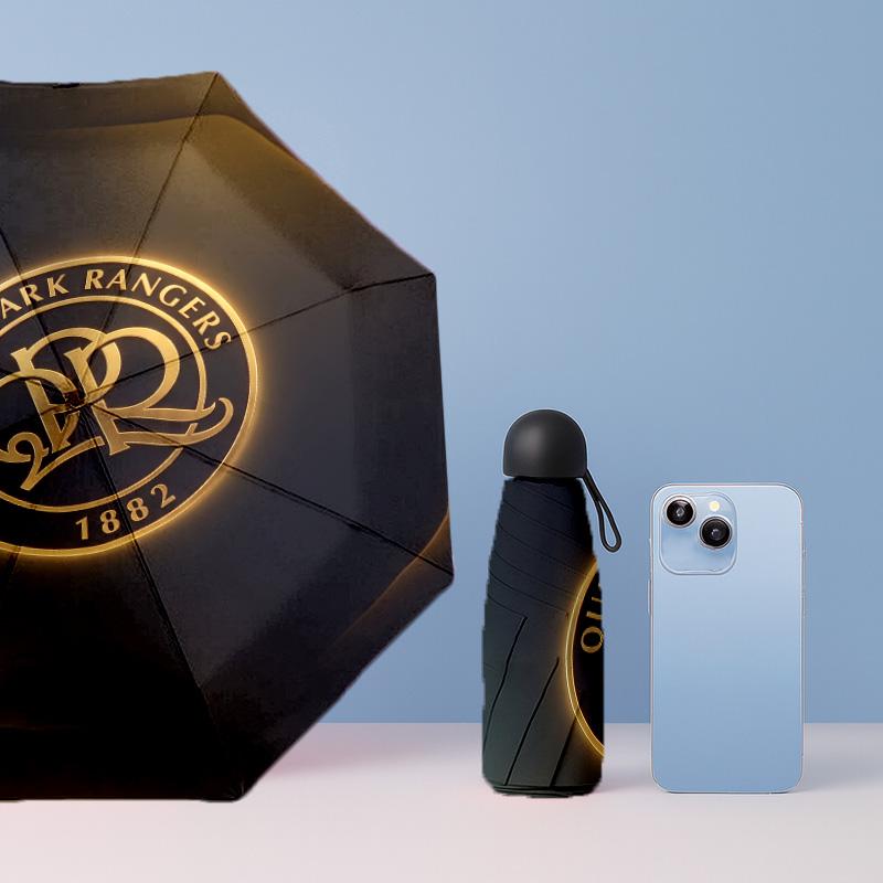 Queens Park Rangers Football Pattern Printed Mini 5 Folds 8 Ribs Compact Umbrella Windproof Waterproof Lightweight Portable Folding
