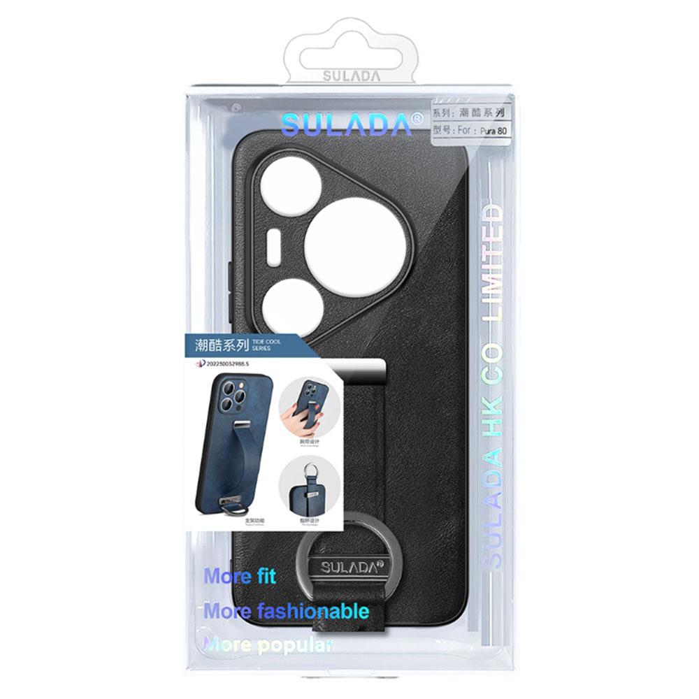 SULADA Fashion Series for Huawei Pura 80 Case Wristband Kickstand Leather Back Phone Cover