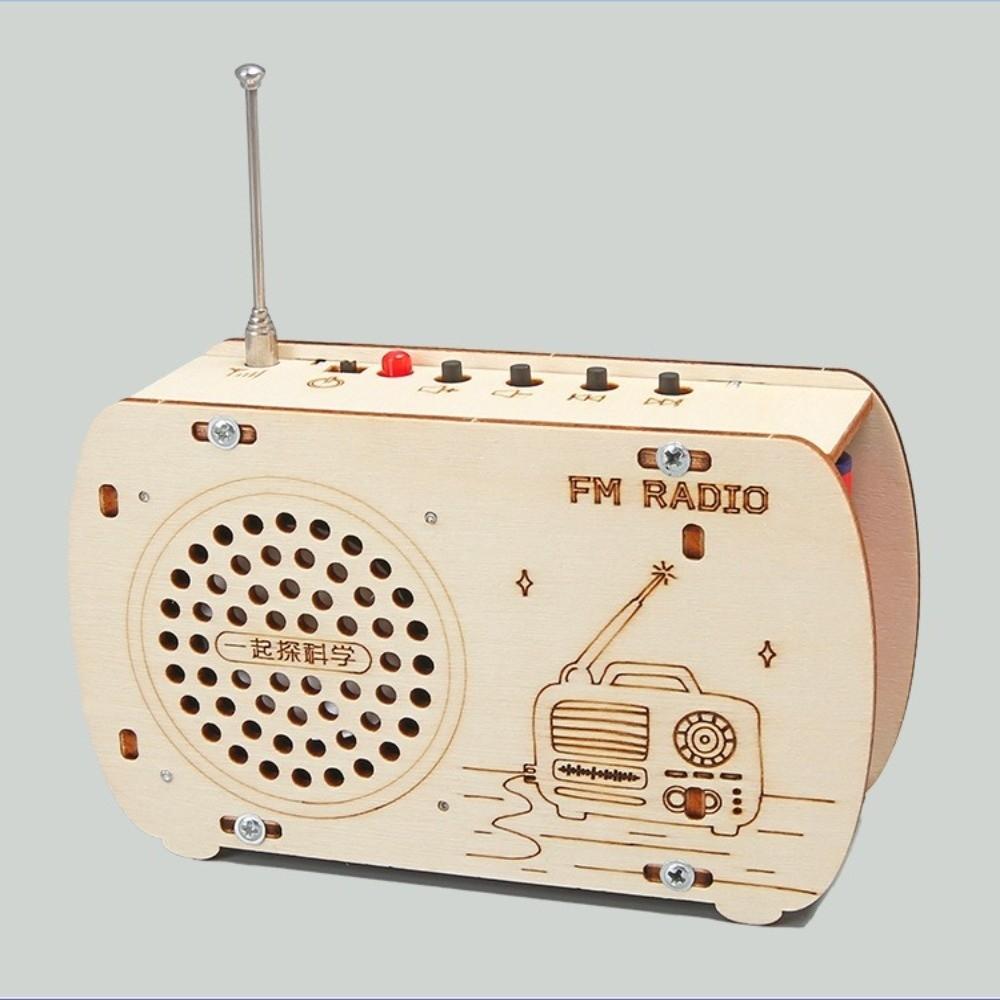 DIY Craft Wood Radio Material Set Wooden Scientific Training Experimental Kits Science Education