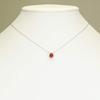 Hergestellt in Japan Rote Koralle Einzel-Halskette Anhänger Silber ungefärbt SANSUI