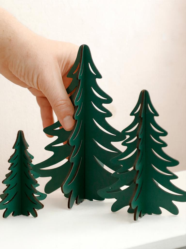 1pc Christmas Tabletop Decor Green Pine Trees Ornaments Bedroom Living Room Desktop Decorations for Home, Window Sill & Mantel