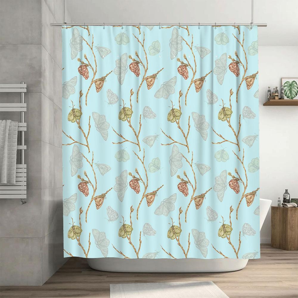 Fashion Butterfly Bath Shower Curtain Waterproof Washable Fabric Decorative Home Decor