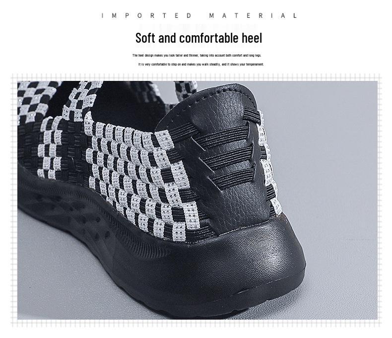 Women's Sporty Ethnic-Style Breathable Woven Flats for Spring/Summer