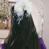 Acrylic fabric mesh yarn flower hair grab temperament versatile back head plate hairpin sweet niche hair accessories woman