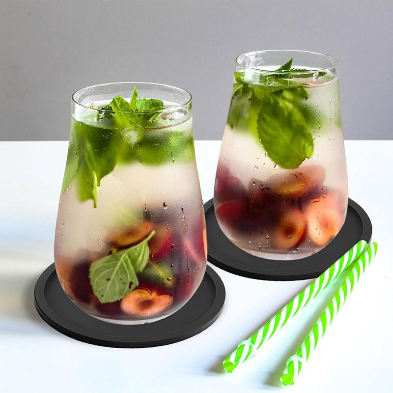 8Pcs Silicone Coasters Set 10cm Round Heat Resistant Tea Cup Mat Nonslip Drink Coffee Coasters Mug Glass Beverage Holder Pad