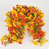 Fall Artificial Flowers - Orange UV Resistant Silk Petunia Flowers and Eucalyptus Leaves Hanging Simulation Plants for Front Porch, Patio, Flower Bed