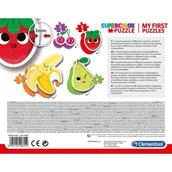 Puzzle enfant - CLEMENTONI - My First PuzzleFruit - Moins de 100 pièces - Nature morte et objets - Multicolore